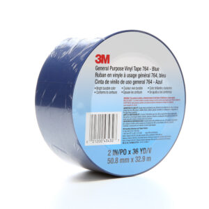 3M 43432, General Purpose Vinyl Tape 764, Blue, 2 in x 36 yd, 5 mil, 7000028963