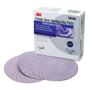 3M 30760, Hookit Purple Clean Sanding Disc 334U, 6 in, P800 grade, 7000043352