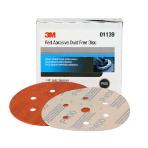 3M 01138, Hookit Red Abrasive Disc Dust Free, 6 in, P500, 7000045454