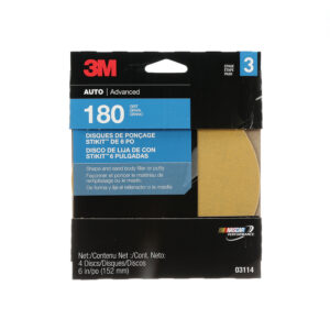 3M 03114, Sanding Disc with Stikit Attachment, 6 in, 180 grit, 7000120141