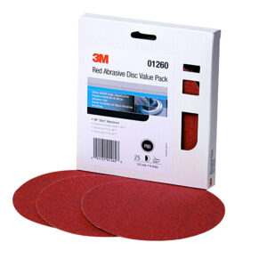 3M 01260, Red Abrasive Stikit Disc Value Pack, 6 in, P80, 7010327776