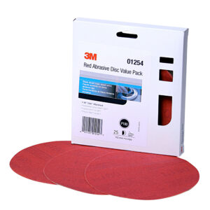 3M 01254, Red Abrasive Stikit Disc Value Pack, 6 in, P180 grade, 7010362822