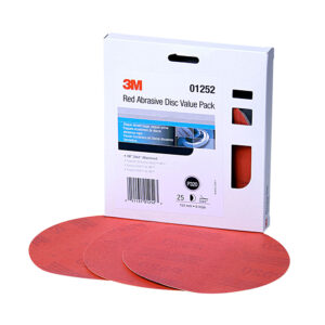 3M 01252, Red Abrasive Stikit Disc Value Pack, 6 in, P320 grade, 7010362823