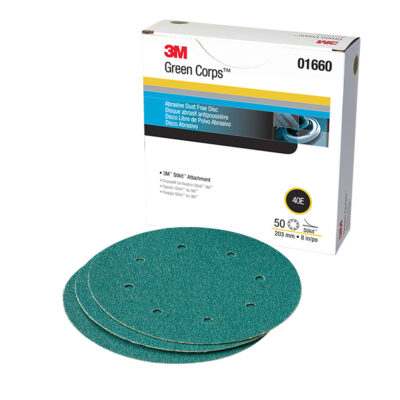 3M 01660, Green Corps Stikit Production Disc Dust Free, 8 in, 40, 7010363759