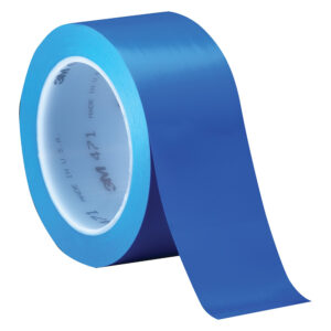 3M 68845, Vinyl Tape 471, Blue, 1/4 in x 36 yd, 5.2 mil, 7100044626