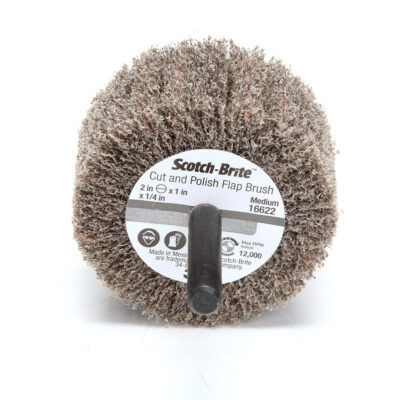 3M 16622, Scotch-Brite Cut and Polish Flap Brush, 2 in x 1 in x 1/4 in A MED, 7000121151