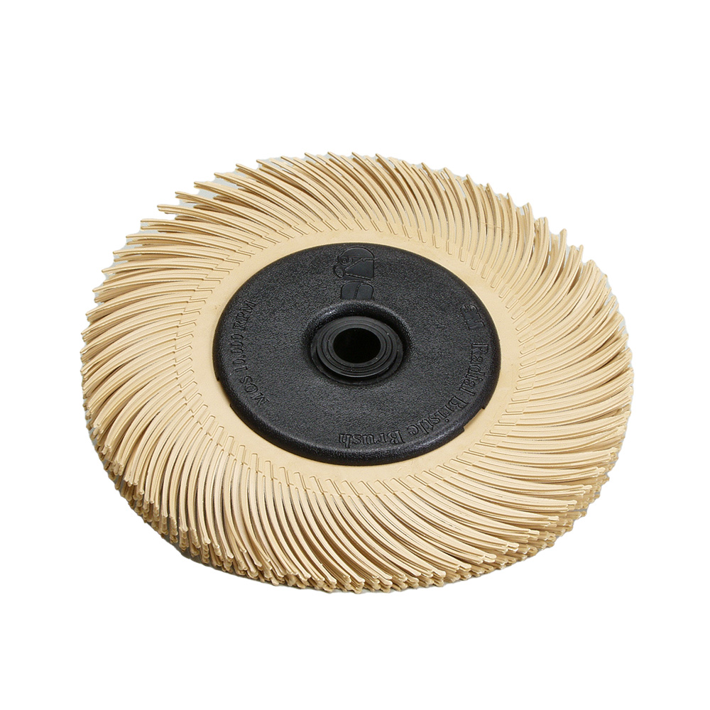 3M 30200, Scotch-Brite Radial Bristle Brush, 6 Mic, 6 in x 1/2 in x 1 in with Adapter, 7010309543