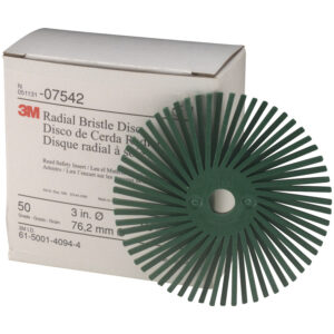 3M 07542, Scotch-Brite Radial Bristle Disc, 3 in x 3/8 in 50, 7100138325