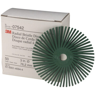 3M 07542, Scotch-Brite Radial Bristle Disc, 3 in x 3/8 in 50, 7100138325