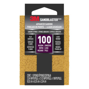 3M 50675, SandBlaster Advanced Sanding Sanding Sponge, 20908-100, 100 grit, 3-3/4 in x 2-1/2 x 1 in, 7000047820