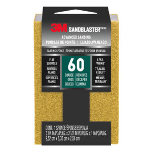 3M 11516, SandBlaster Advanced Sanding Sanding Sponge, 20909-60, 60 grit, 3-3/4 in x 2-1/2 x 1 in, 7000047831