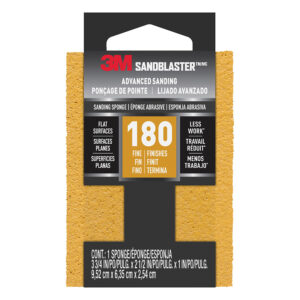 3M 11517, SandBlaster Advanced Sanding Sanding Sponge, 20907-180, 180 grit, 3-3/4 in x 2-1/2 x 1 in, 7000047851