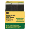 3M 90267, General Purpose Sanding Sponge 909NA-3P-CC, 3-3/4 in x 2-5/8 in x 1 in, Dual Grit, Medium/Coarse, 7010312225, 3 sponges/pack