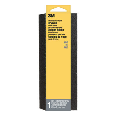 3M 37024, Extra Large Drywall Sanding Sponge 910-DDA, Dual Angle, 2-1/2 in x 8 in x 1 in, Fine, 7010375249