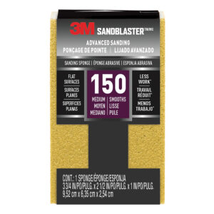 3M 50677, SandBlaster Advanced Sanding Sanding Sponge, 20908-150 ,150 grit, 3-3/4 in x 2-1/2 x 1 in, 7100015174