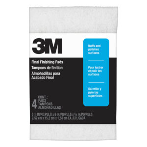 3M 87429, Final Finishing Pads 10199NA4PK, 3 3/4 in x 6 in x 5/8 in, Replaces 0000 Steel Wool, 7100096075, 4 pads per pack