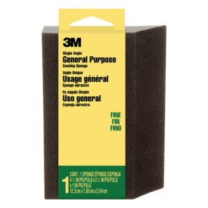 3M 07053, General Purpose Sanding Sponge CP-040NA, Single Angle, 2-7/8 in x 4-7/8 in x 1 in, Fine, 7100110752