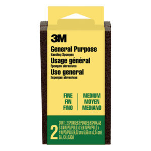 3M 07067, General Purpose Sanding Sponge DSFM-F-ESF-10, 2-7/8 in x 4-7/8 in x 1 in, Dual Grit, Fine/Medium, 7100113705