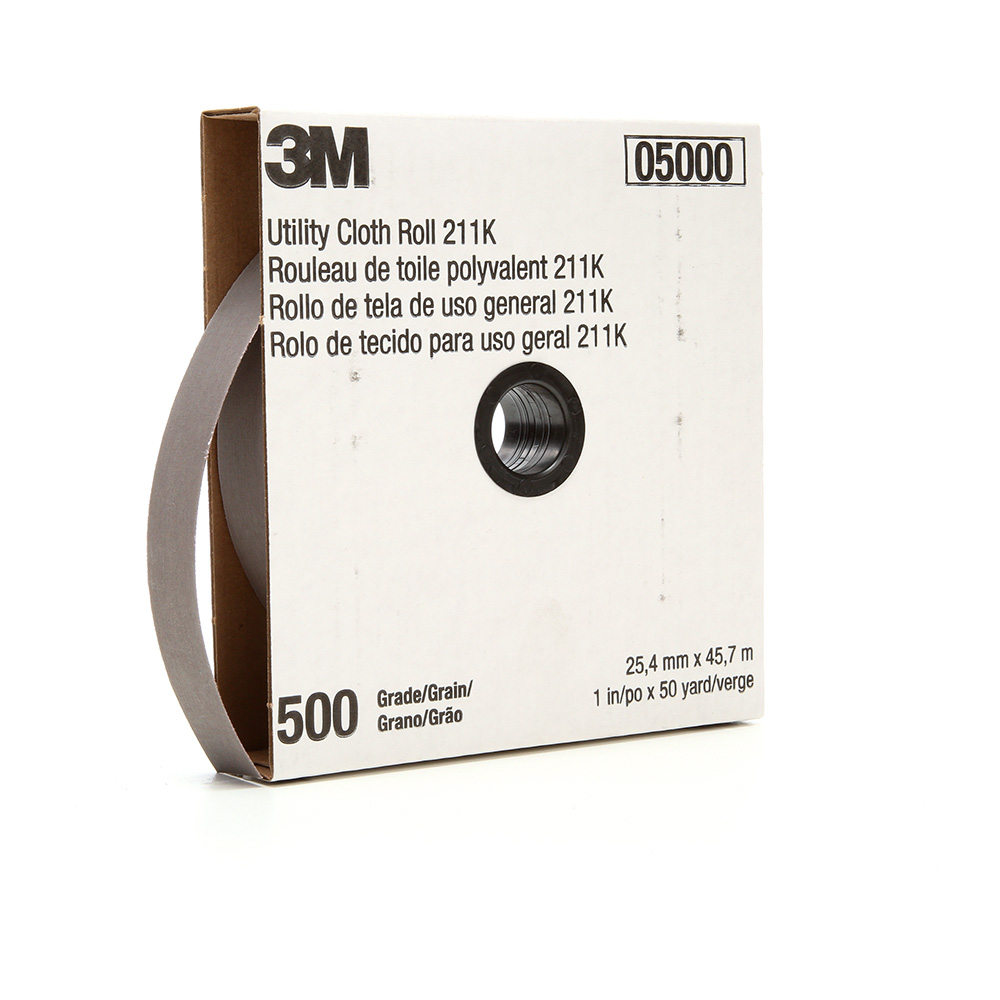 3M 05000, Utility Cloth Roll 211K, 500 J-weight, 1 in x 50 yd, 7000118356