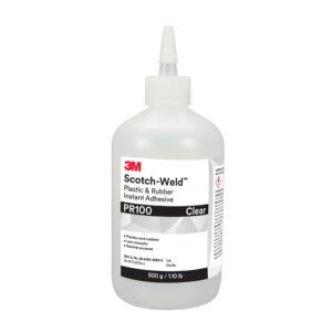 3M 25939, Scotch-Weld Plastic & Rubber Instant Adhesive PR100, Clear, 500 Gram Bottle, 7010330473