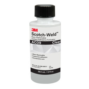 3M 07795, Scotch-Weld Non-Flammable Instant Adhesive Activator AC09, Clear, 2 fl oz Bottle, 7010366543