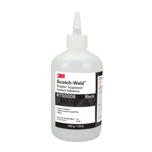 3M 25200, Scotch-Weld Rubber Toughened Instant Adhesive RT5000B, Black, 500 Gram Bottle, 7100039252
