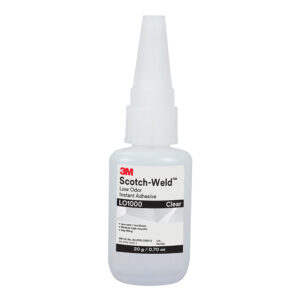 3M 91664, Scotch-Weld Low Odor Instant Adhesive LO1000, Clear, 20 Gram Bottle, 7100039269