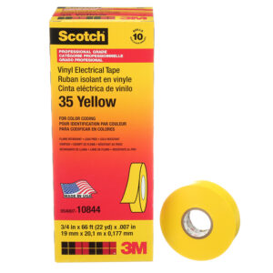 3M 10844, Scotch Vinyl Color Coding Electrical Tape 35, 3/4 in x 66 ft, Yellow, 7000006096