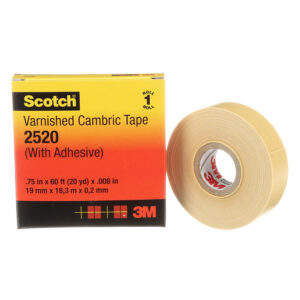 3M 04836, Scotch Varnished Cambric Tape 2520, 3/4 in x 60 ft, Yellow, 7000031629