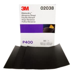 3M 02038, Wetordry Abrasive Sheet 213Q, P400, 9 in x 11 in, 7000028326