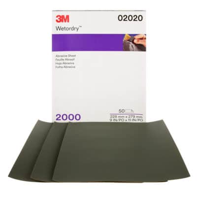 3M 02020, Wetordry Abrasive Sheet, 2000, 9 in x 11 in, 7100003690