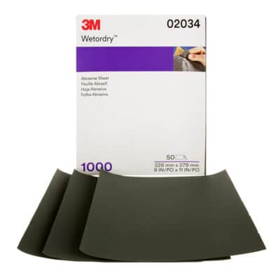 3M 02034, Wetordry Abrasive Sheet, 1000, 9 in x 11 in, 7100003726