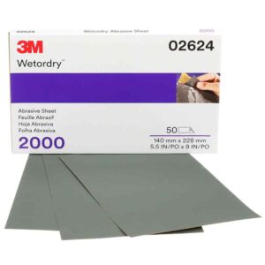3M 02624, Wetordry Abrasive Sheet, 2000, heavy duty, 5-1/2 in x 9 in, 7000120122