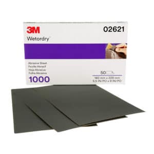 3M 02621, Wetordry Abrasive Sheet 434Q, 1000, 5-1/2 in x 9 in, 7000148214, 50 sheets per carton