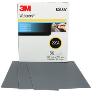 3M 02007, Wetordry Abrasive Sheet 413Q, 220, 9 in x 11 in, 7000148224