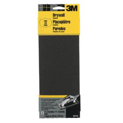 3M 53735, Drywall Sanding Sheets 9091NA, 4.1875 in x 11 in, 2 Sheet Fine Grit, 7010314729