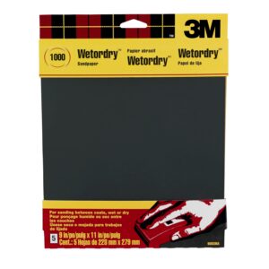 3M 91899, Wetordry Sandpaper 9083NA-20, 9 in x 11 in (228 mm x 279 mm) 1000 grit, 7010332423