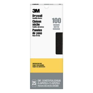 3M 99432, Drywall Sanding Sheet 99432NA, 4-3/16 in x 11-1/4 in, 100 grit, 7000052281, 25 sheets per pack
