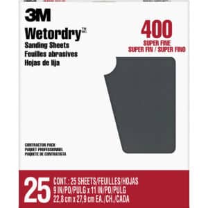 3M 99420, Wetordry Sanding Sheets 99420NA, 9 in x 11 in, 400 grit, 7000126424, 25 sheets per pack