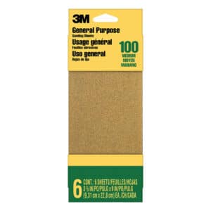 3M 09016, General Purpose Sanding Sheets 9016NA-CC, 3-2/3 in x 9 in, Medium grit, 7010293044, 6 per pack
