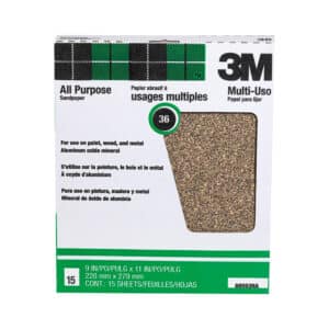 3M 31381, Pro-Pak Aluminum Oxide Sandpaper 88593NA-15, 9 in x 11 in (228 mm x 279 mm), 7010331749