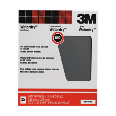 3M 88664, Pro-Pak Wetordry Sanding Sheets 88599NA, 9 in x 11 in, 1500A grit, 7010339818, 25 sheets per pack