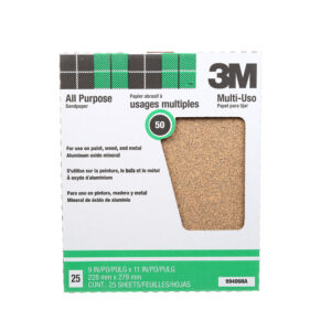 3M 02117, Pro-Pak Paint and Rust Removal (Alox), 99406NA, 9 in x 11 in, 50 Grit, 7010382884, 25 sheets per pack