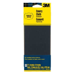 3M 92065, Emery Cloth Sanding Sheets 5931ES, 3-2/3 in x 9 in, Assorted grit, 7010384546, 3 per pack