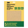 3M 09005, Aluminum Oxide Sandpaper Assorted Grit, 9005NA, 9 in x 11 in, 7100140804, 5 Per Pack