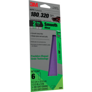 3M 39604, Auto Performance PSG Sandpaper, 3-2/3 in x 9 in, 180/320 Grit, 7100217188, 6 Sheets Per Pack