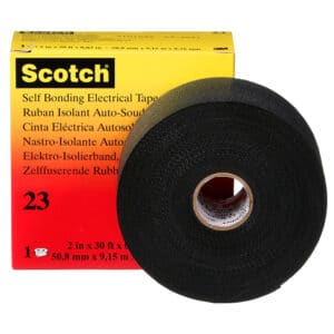 3M 15033, Scotch Rubber Splicing Tape 23, 2 in x 30 ft, Black, 7000138512