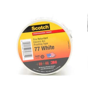 3M 60335, Scotch Fire-Retardant Electric Arc Proofing Tape 77W, 3 in x 20 ft, White/Gray, 7010399034