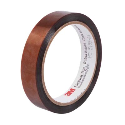 3M 89513, Polyimide Film Electrical Tape 92, Amber, Silicone Adhesive, 1 mil film, 12 in x 36 yd logroll, 3" plastic core, 7000006155