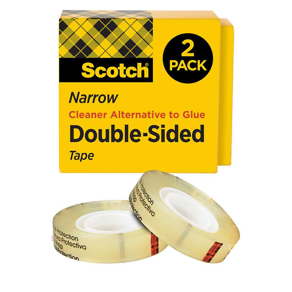 3M 96898, Scotch Double Sided Tape 665-2PK, 1/2 in x 900 in, 7010383812